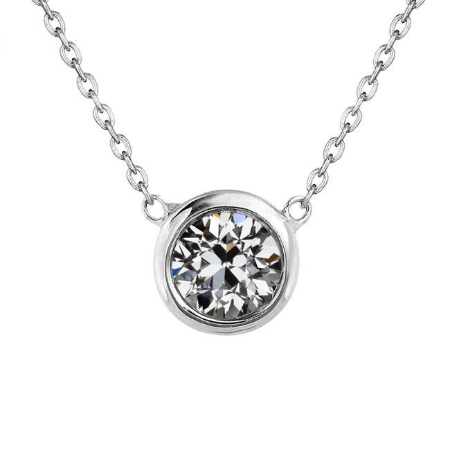 Earth-Mined Diamond Drop Pendant 1.50 ct 14 Karat White Gold – main view