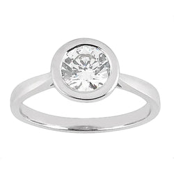 Bezel Setting Round Real Diamond Solitaire Ring 2.50 Ct.