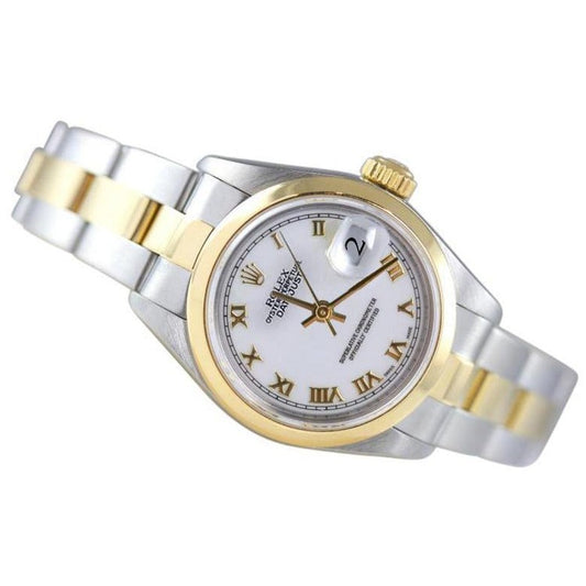 Roman Dial Datejust Rolex Watch Ss & Gold