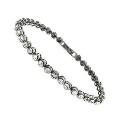 Bezel Set Round Lab Grown Diamond Ladies Tennis Bracelet Gold White 19.80 Carats