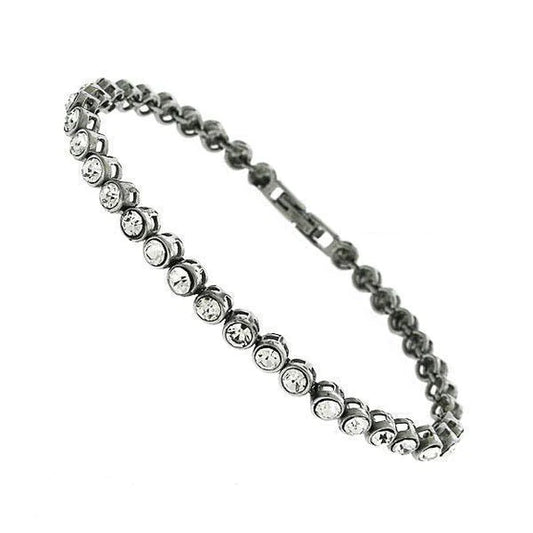 Bezel Set Round Lab Grown Diamond Ladies Tennis Bracelet Gold White 19.80 Carats