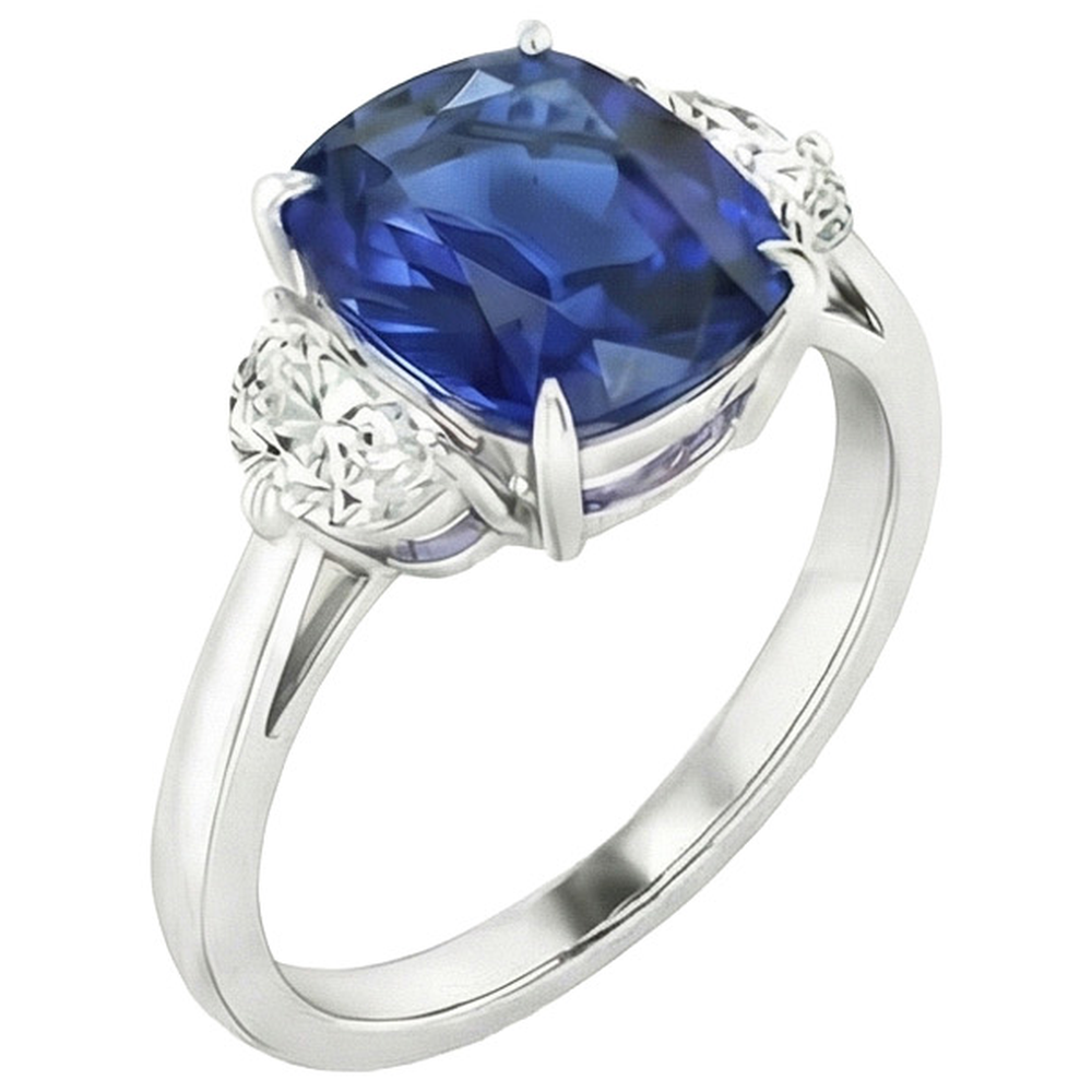 Big 6 Carat Cushion Sapphire Ring