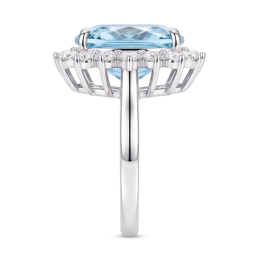 Big Aquamarine Statement Cocktail Ring