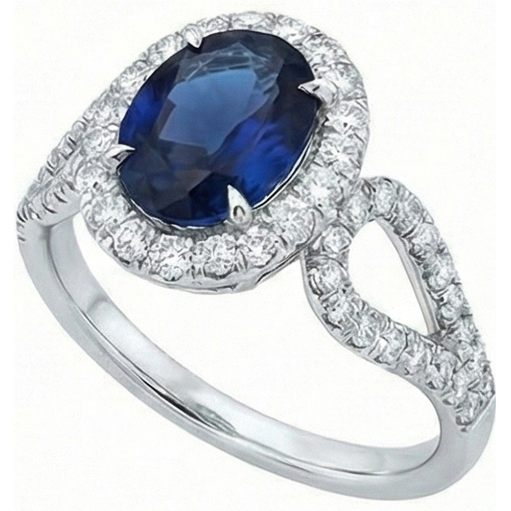 natural round sapphire 5ct ring side angle