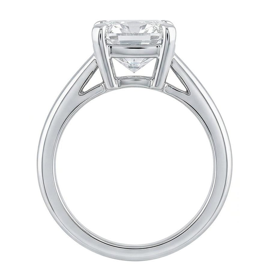 Big Cushion Cut Natural Earth Mined Diamond 3 Carats Solitaire Ring