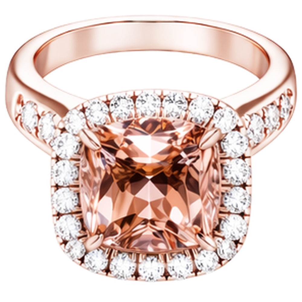 natural round morganite 10.50ct ring top view