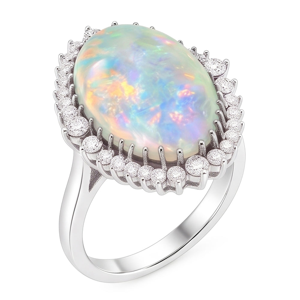 Big Opal Gemstone Cocktail Ring