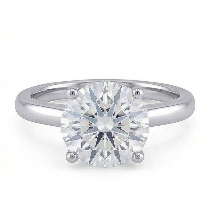 Big Round 2.75 Ct Solitaire Real Natural Earth Mined Diamond Wedding Ring