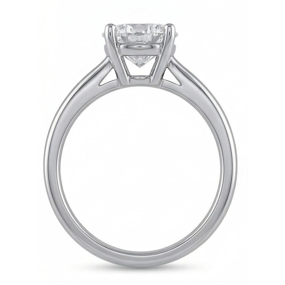 Big Round 2.75 Ct Solitaire Real Natural Earth Mined Diamond Wedding Ring