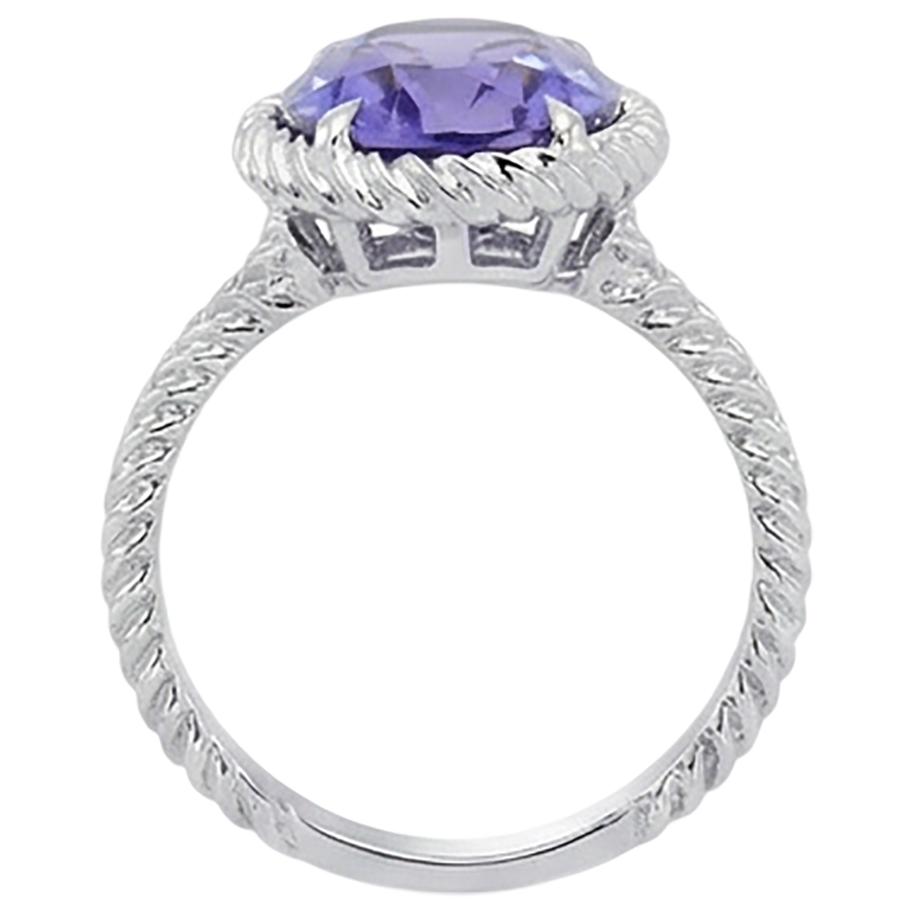 Big Solitaire Oval Tanzanite Ring 2.50 Carats Prong Set White Gold 14K