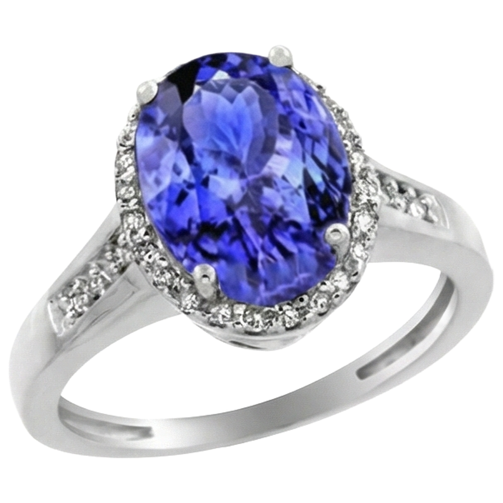 natural round tanzanite 5.75ct ring top view