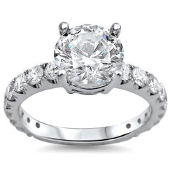 Big And Small Round Cut 3.50 Carats Real Diamond Anniversary Ring