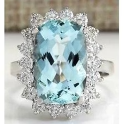Big Aquamarine Statement Cocktail Ring