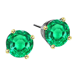 Natural GIA-Certified Colombian Emerald Gemstone Earring 4 ct