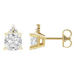 10 ct Brilliant Diamond Earrings in 14K Yellow Gold