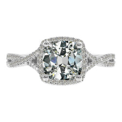 Brilliant Halo Ring with Split Shank Brilliant Diamond – 5.50 ct
