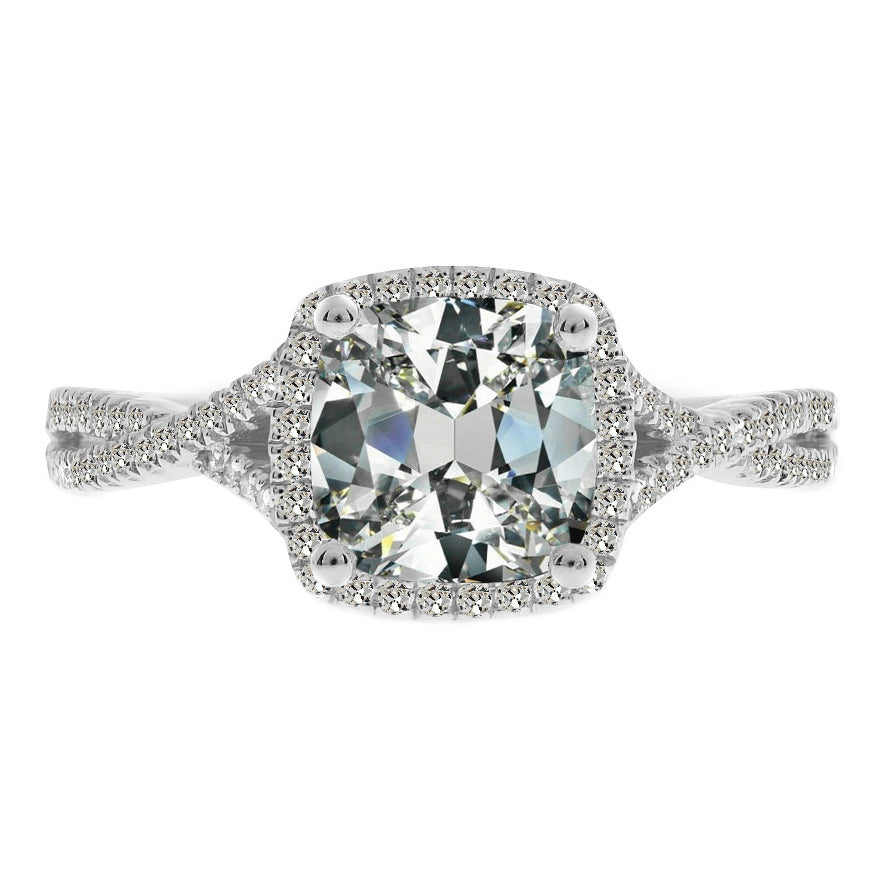 Real Brilliant Diamond Halo Ring – main view