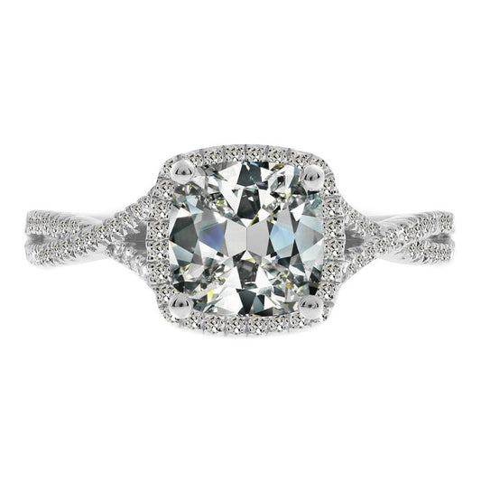 Real Brilliant Diamond Halo Ring – main view