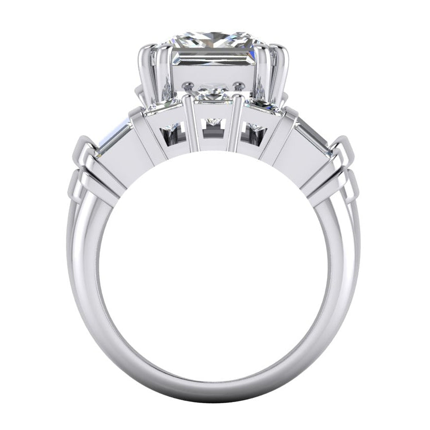 Big Diamond Ring 4.50 Ct. Diamond Three Stone Gold Engagement Ring