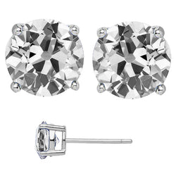 14K White Gold Drop Earrings with Diamond – 8 ct