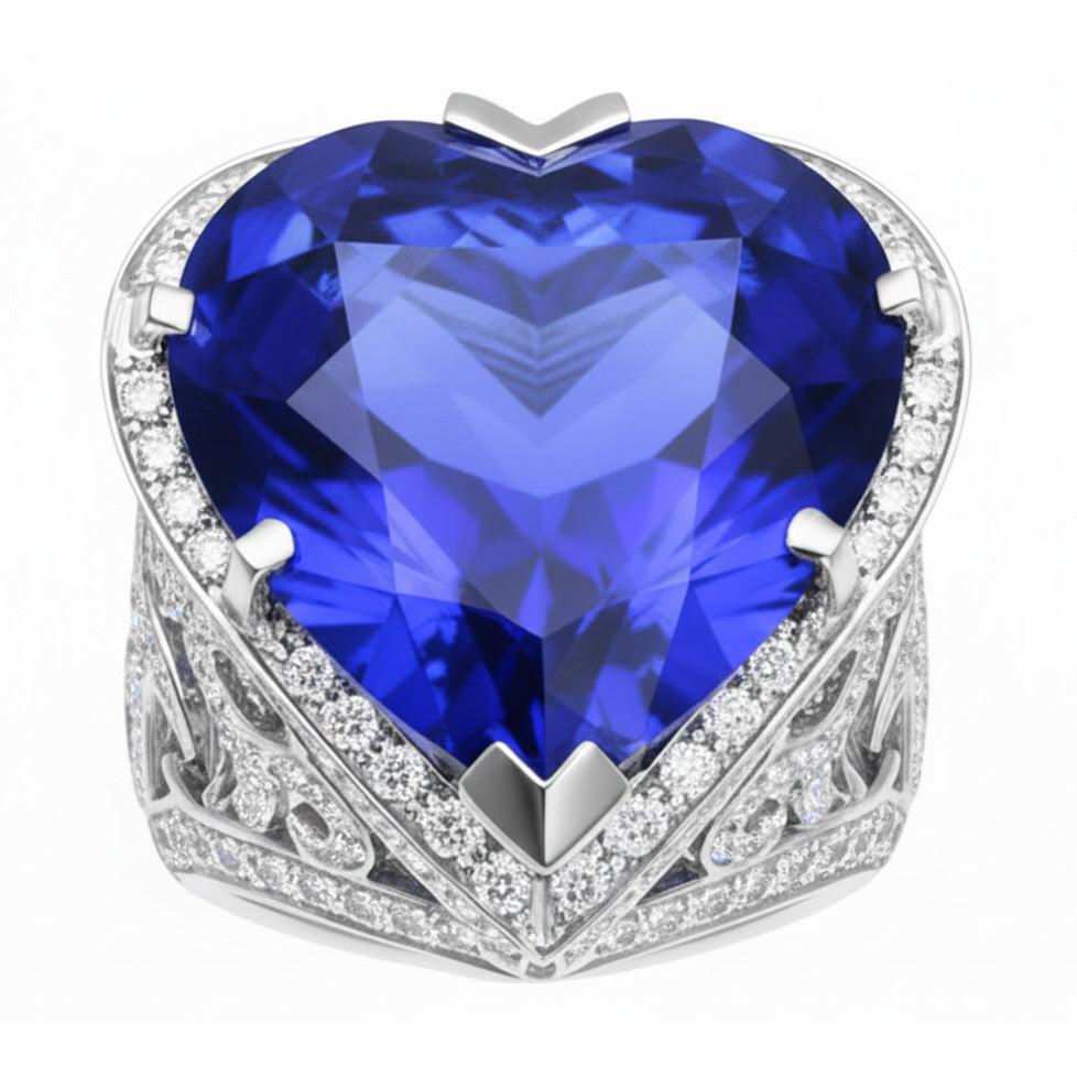 natural round sapphire 7ct ring side angle