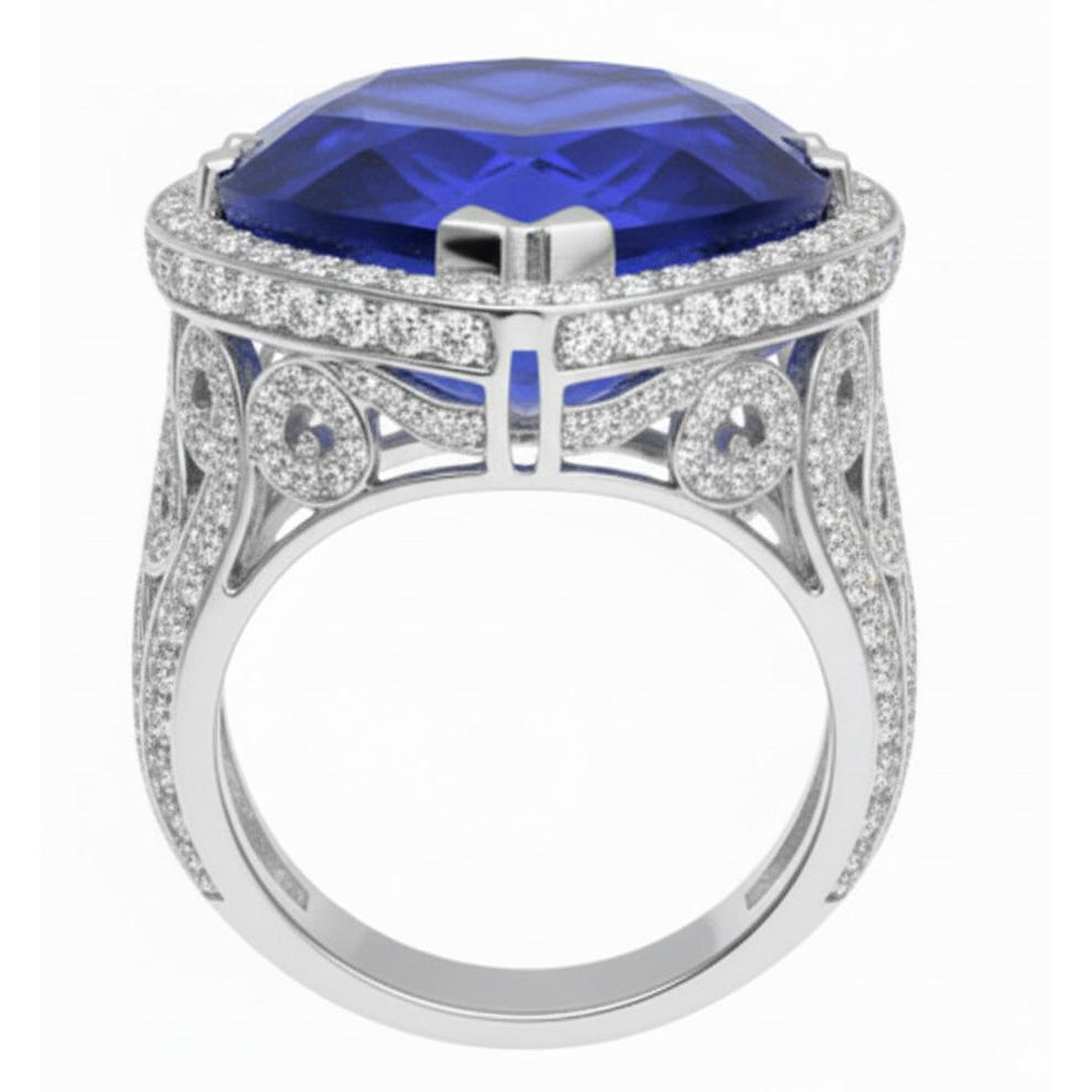 natural round sapphire 7ct ring close up detail