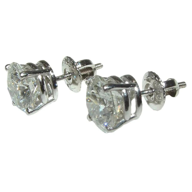 Big Natural Diamond Stud Earring 5.02 Carats Diamond Earring Platinum