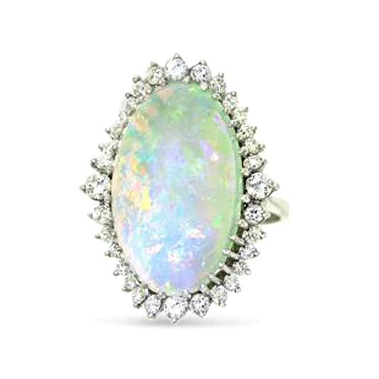 Big Opal Gemstone Cocktail Ring