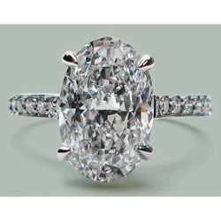 Big Oval 6 Carat Real Diamond Ring