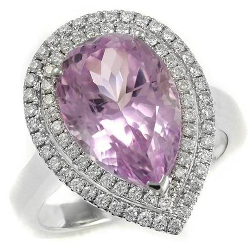 Big Pink Kunzite Crystal Ring