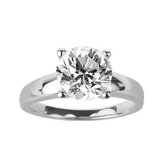 Big Round Brilliant Cut 3 Ct Solitaire Genuine Diamond Engagement Ring