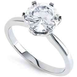 Big Round Cut 3 Ct Solitaire Natural Earth Mined Diamond Anniversary Ring