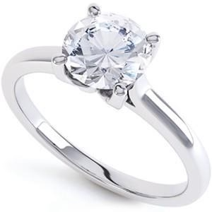 Big Round Cut Solitaire 2.85 Ct Natural Diamond Engagement Ring White Gold 14K