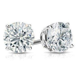 Big Round Genuine Natural Earth Mined Diamond Stud Women Earring White Gold 6 Ct