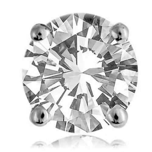 Big Round Natural Diamond Men's Earring Solid White Gold 2 Carats