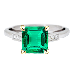 Anniversary Ring Colombian Emerald Gemstone Ring 5 ct – 14 Karat