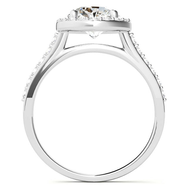 Exquisite Brilliant Diamond Halo Engagement Ring 4.50 ct – side view