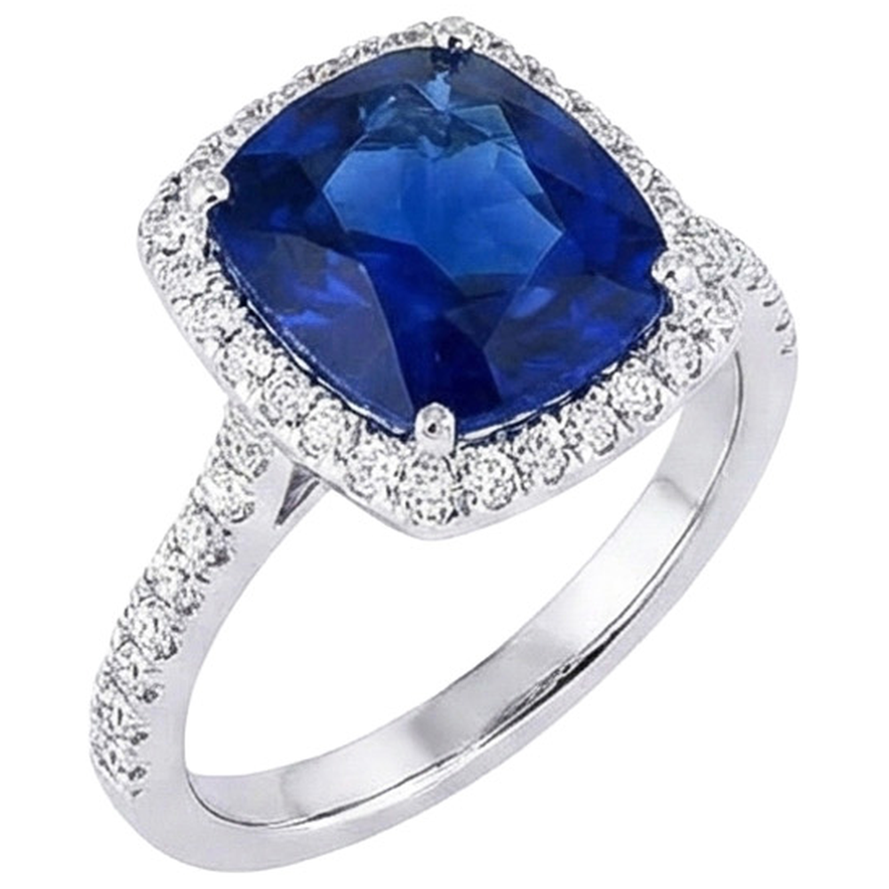 Biggest Cushion Sapphire Halo Ring Sri Lanka