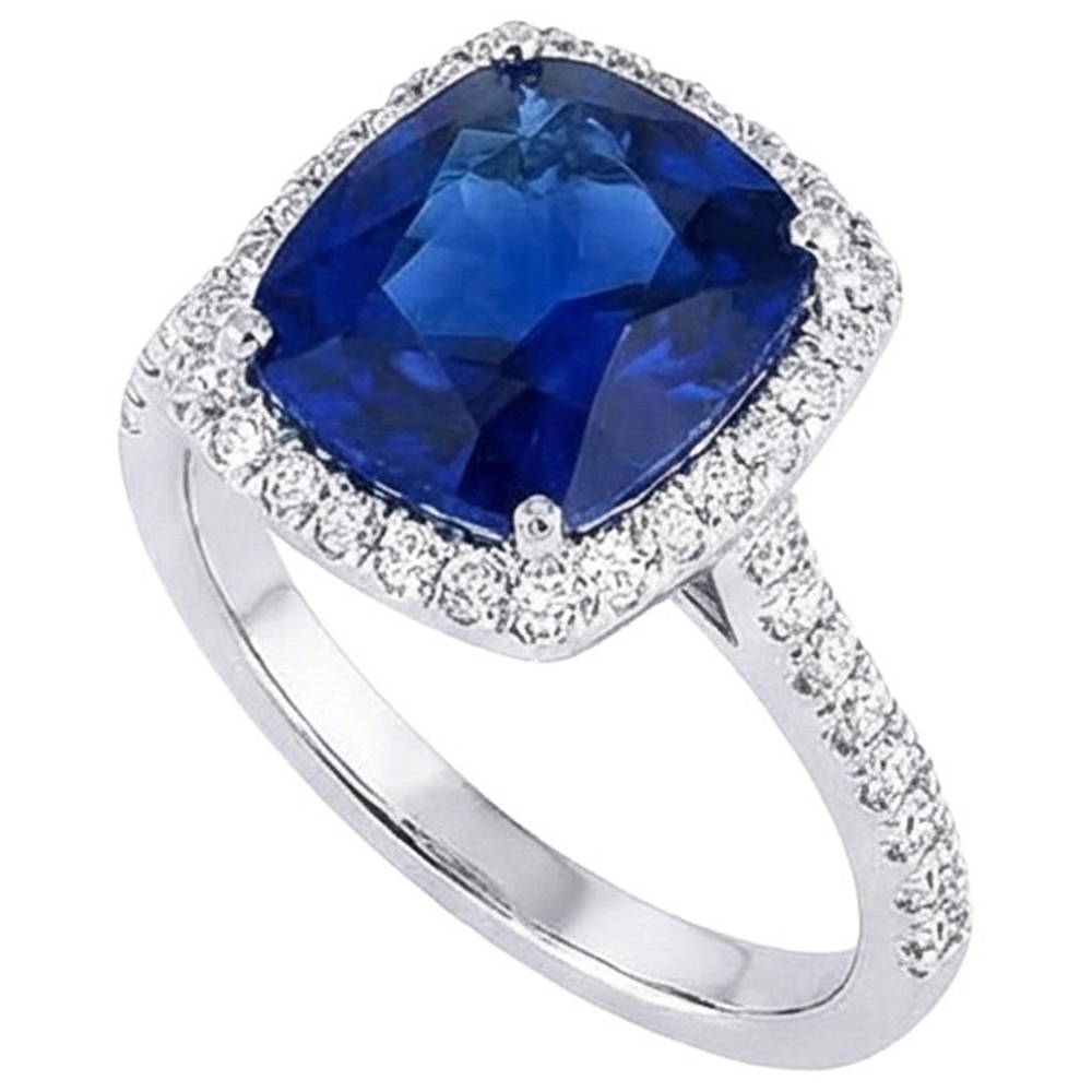 Biggest Cushion Sapphire Halo Ring Sri Lanka