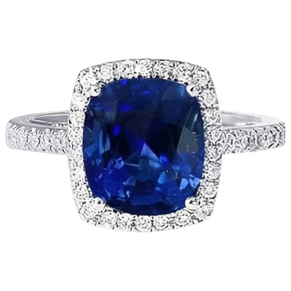 Biggest Cushion Sapphire Halo Ring Sri Lanka
