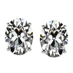 Old Mine Cut Brilliant Diamond Drop Earrings in 14K White Gold