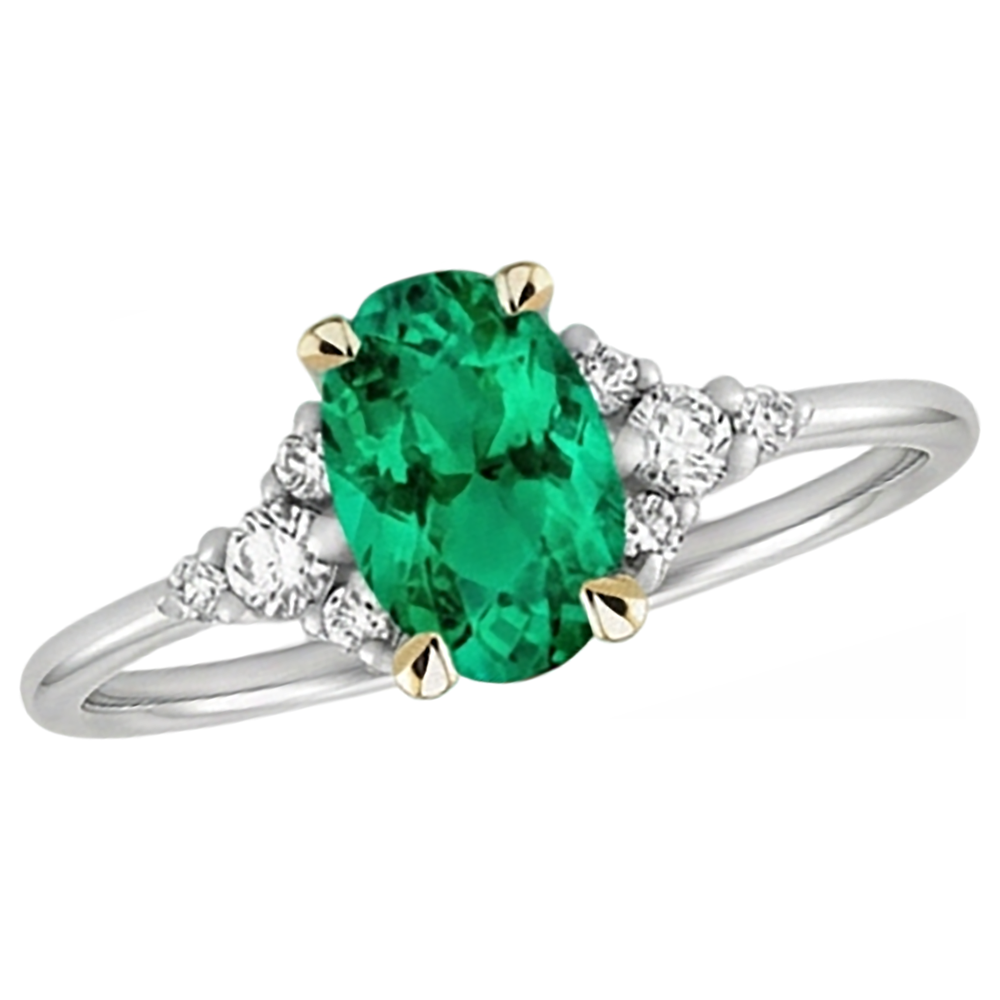 Authentic Fine Emerald Precious Stone Ring – side view