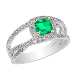 Colombian Emerald Gemstone Ring – GIA Certified 2.50 ct Two-Tone