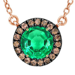 High-End Brown Diamond Colombian Emerald Gemstone Pendant – 7 ct