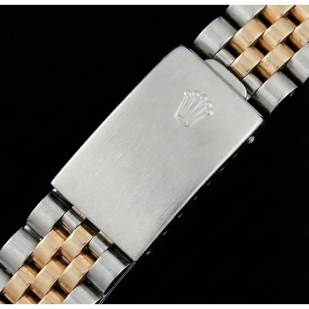 Black Stick Dial Lady Rolex Datejust 26 mm Two Tone Watch