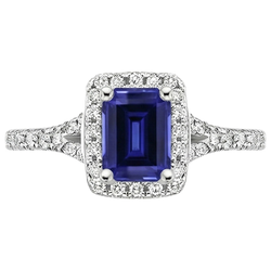 Blue Emerald Ceylon Sapphire Natural Earth Mined Diamond ( Not Lab Grown ) Engagement Ring 3 Carats