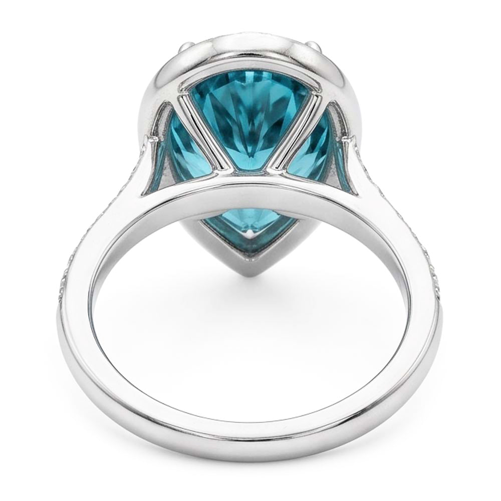 Blue Natural Earth Mined Diamond ( Not Lab Grown ) Engagement Ring