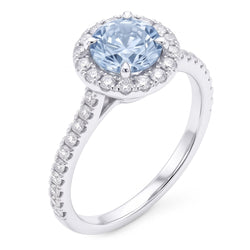 Blue Natural Earth Mined Diamond ( Not Lab Grown ) Ring