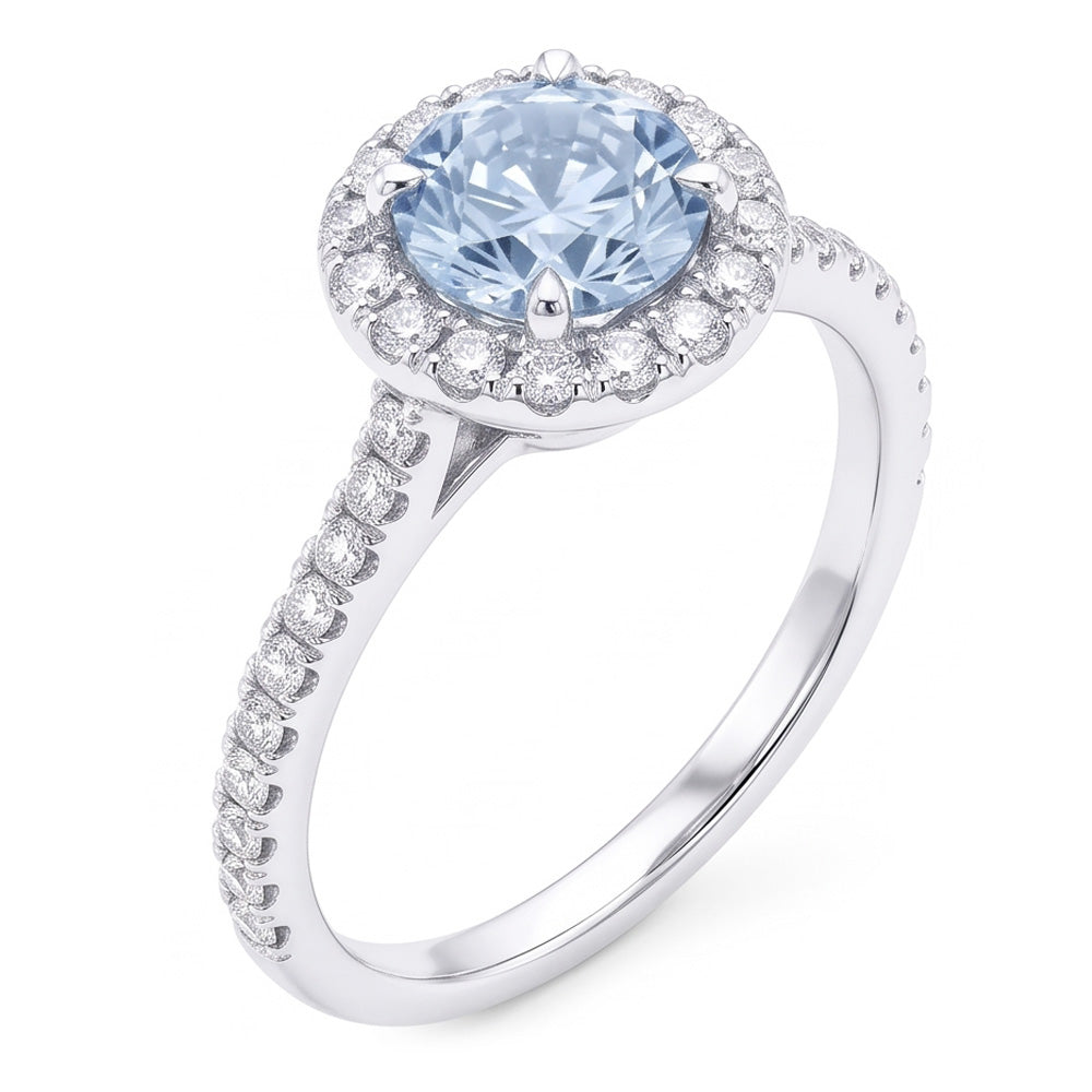 Blue Natural Earth Mined Diamond ( Not Lab Grown ) Ring
