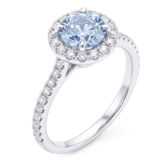 Blue Natural Earth Mined Diamond ( Not Lab Grown ) Ring